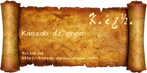 Kaszab Ágnes névjegykártya