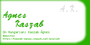 agnes kaszab business card