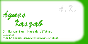 agnes kaszab business card